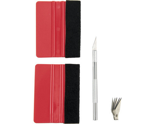 Folienmontage-Set mit Rakel, Cutter und Klingen